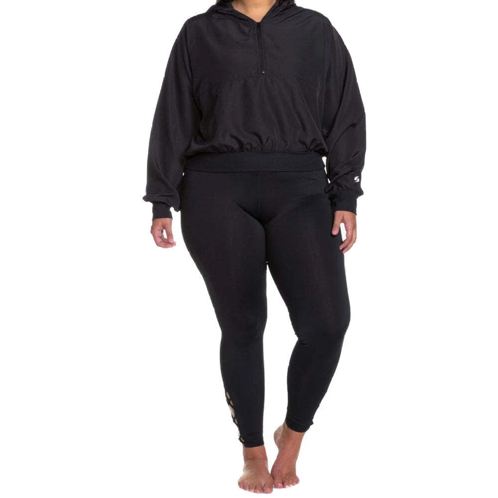 Soffe Womens Activewear Curves Plus Size Cropped Hooded Jacket 2X